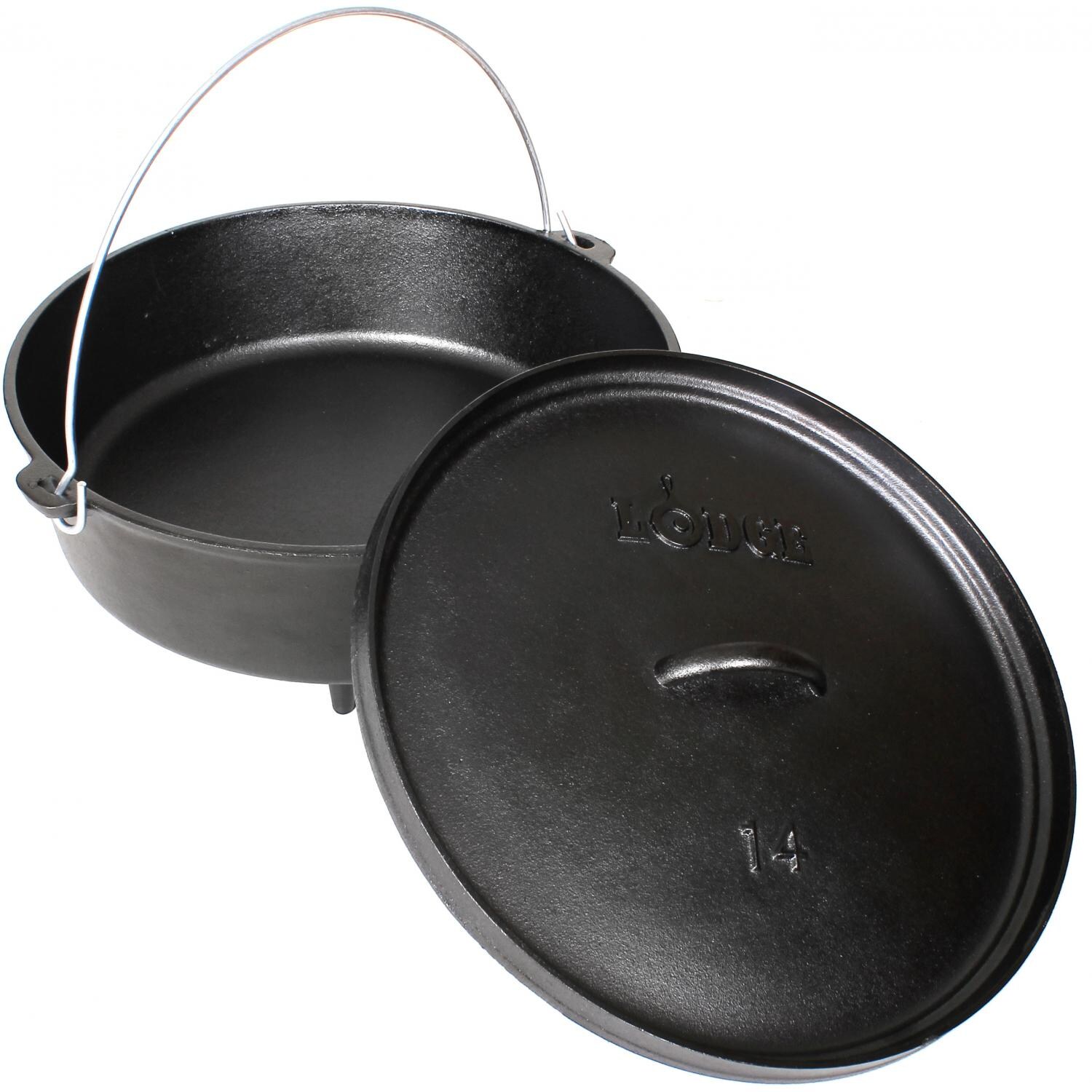Lodge Seasoned 12 Qt. Cast Iron Camp Dutch Oven Lid View thumbnail