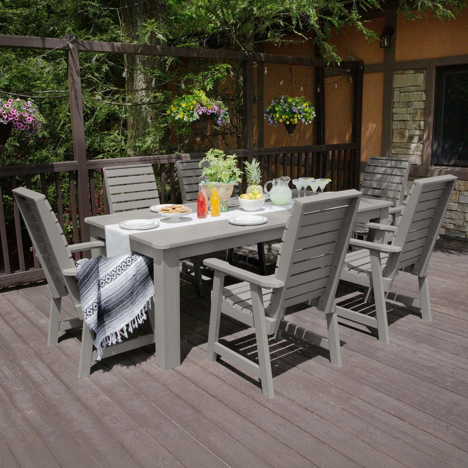 Elm Pointe 7 Pc Recycled Plastic Dining Set in Harbor Gray by Lakeview Outdoor Designs