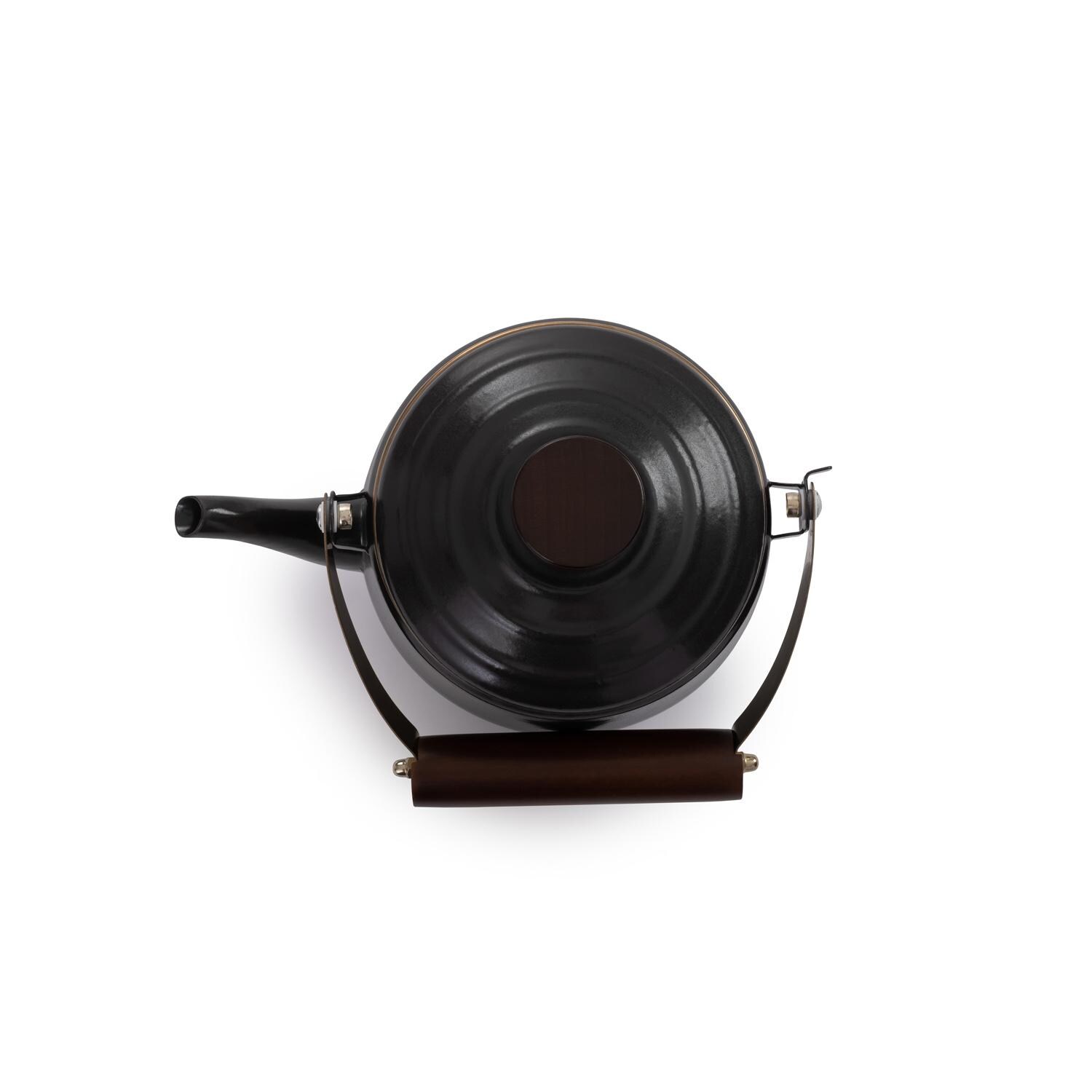 Barebones Living CKW-348 Enamel Teapot - Charcoal - Top View thumbnail