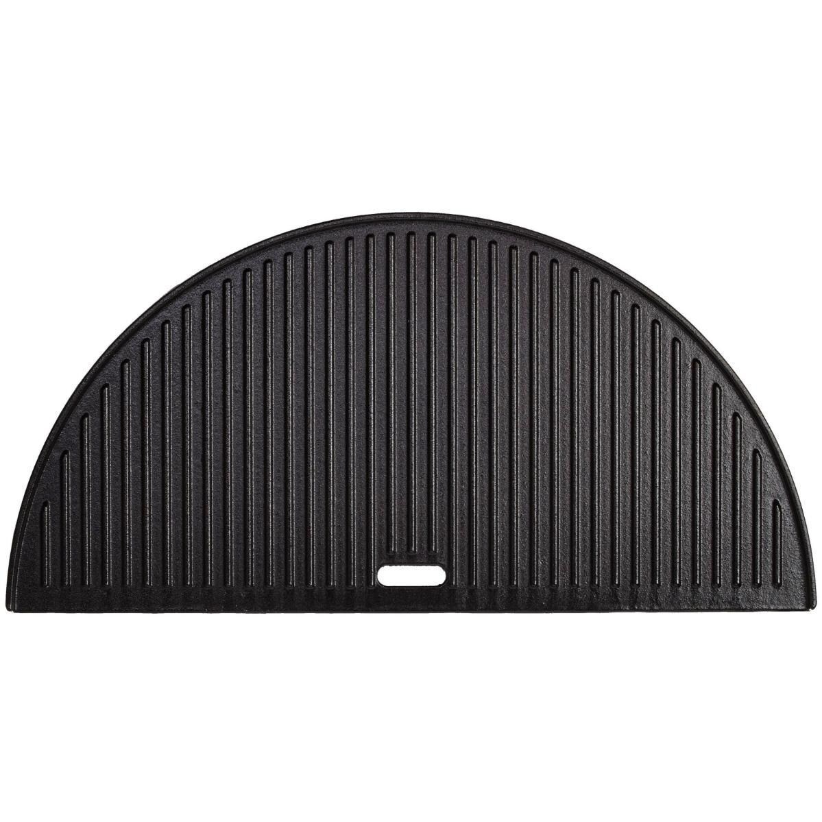 Kamado Classic Half-Moon Cast Iron Reversible Cooking Griddle - White Background thumbnail