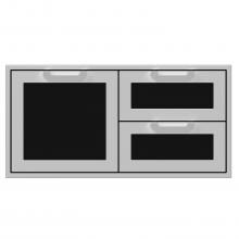 Hestan 42-Inch Double Drawer And Single Storage Door Combo - Stealth - AGSDR42-BK image