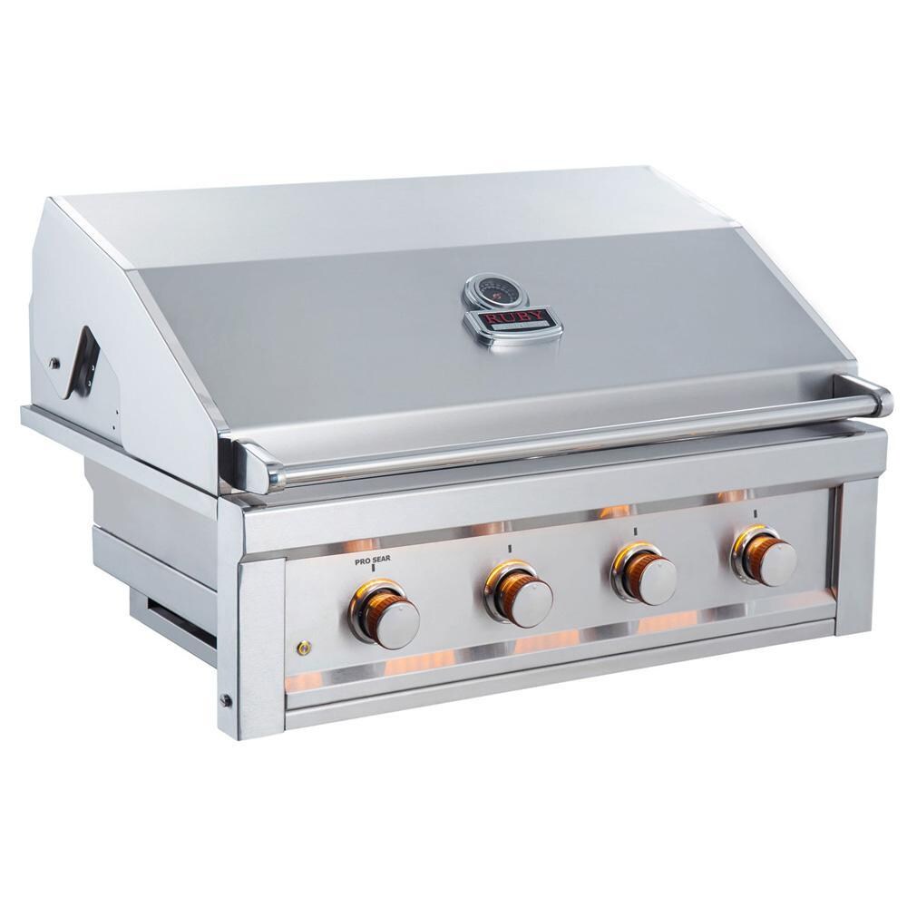 Sunstone Ruby4B-NG Ruby 36-in 4-Burner Built-In Natural Gas Grill - White Background thumbnail