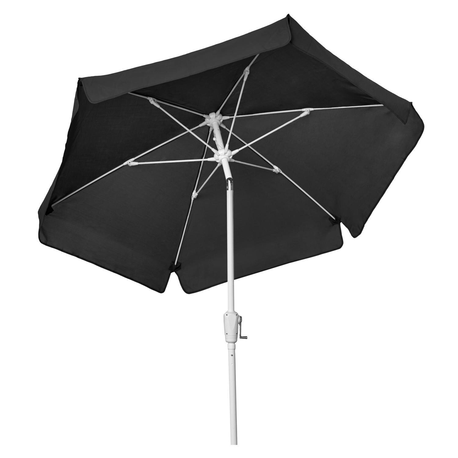 FiberBuilt 7.5 Ft Aluminum Market Patio Umbrella W/ Crank Lift & Tilt - Black thumbnail