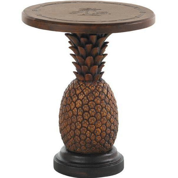 Alfresco Living Concrete Patio Pineapple End Table W/ Sienna Finish By