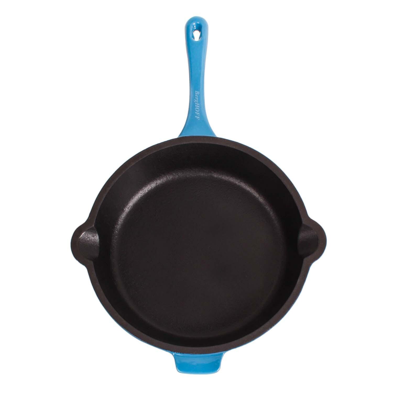 BergHOFF 10-in Neo Cast Iron Fry Pan - Blue - Top View - White Background thumbnail