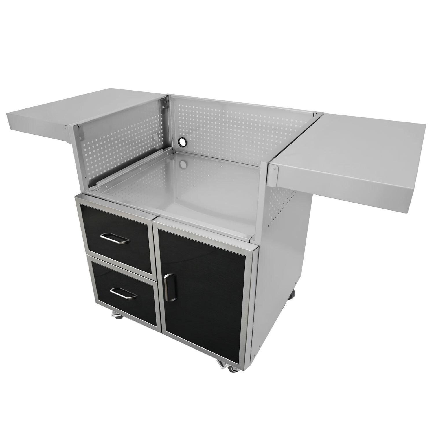 Wildfire Ranch Pro 30-in Black 304 SS Natural Gas Griddle w/ Freestanding Cart - Cart - White Background thumbnail