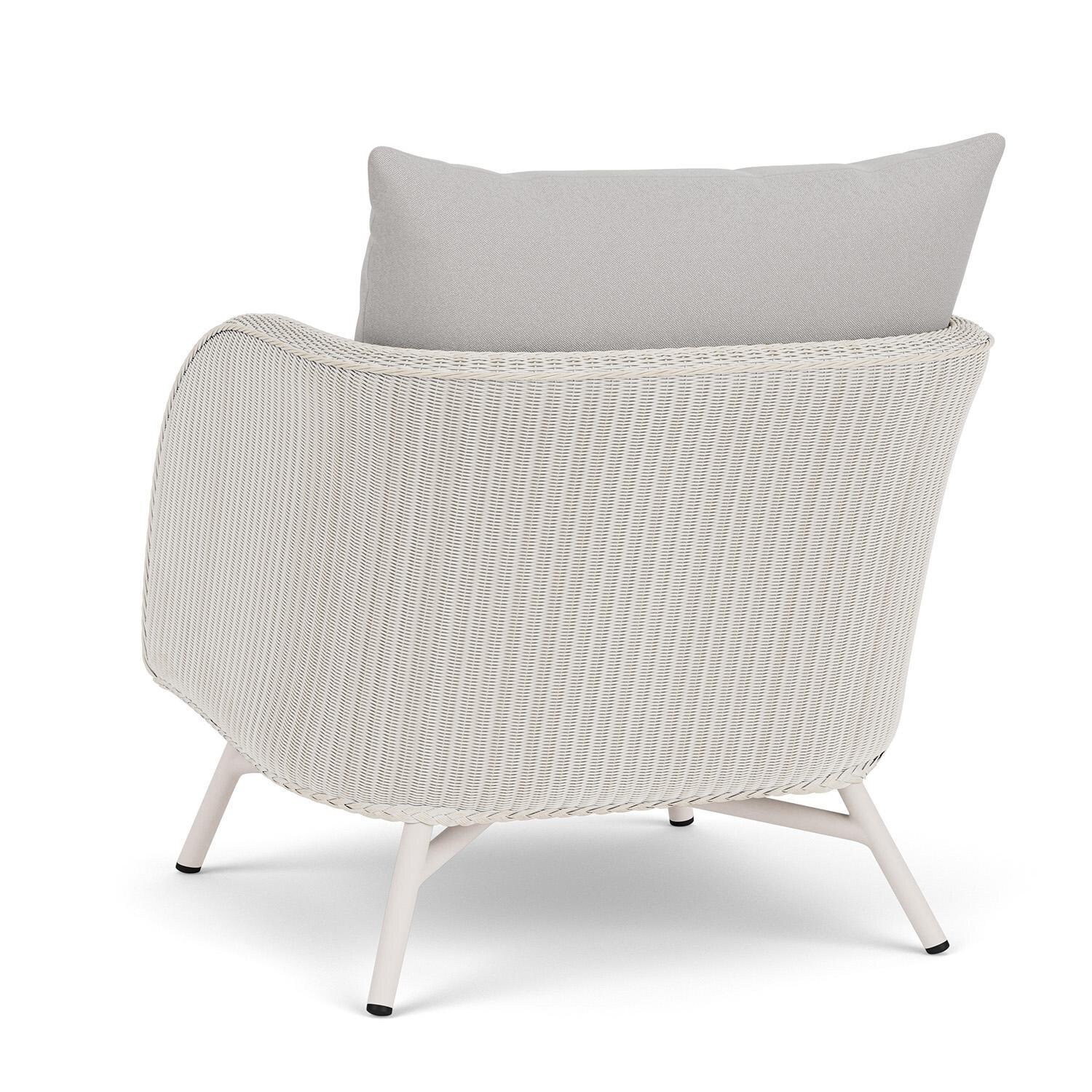 Lloyd Flanders Essence Lounge Chair W/Tundra Dove Fabric - Antique White Finish - Back Left thumbnail