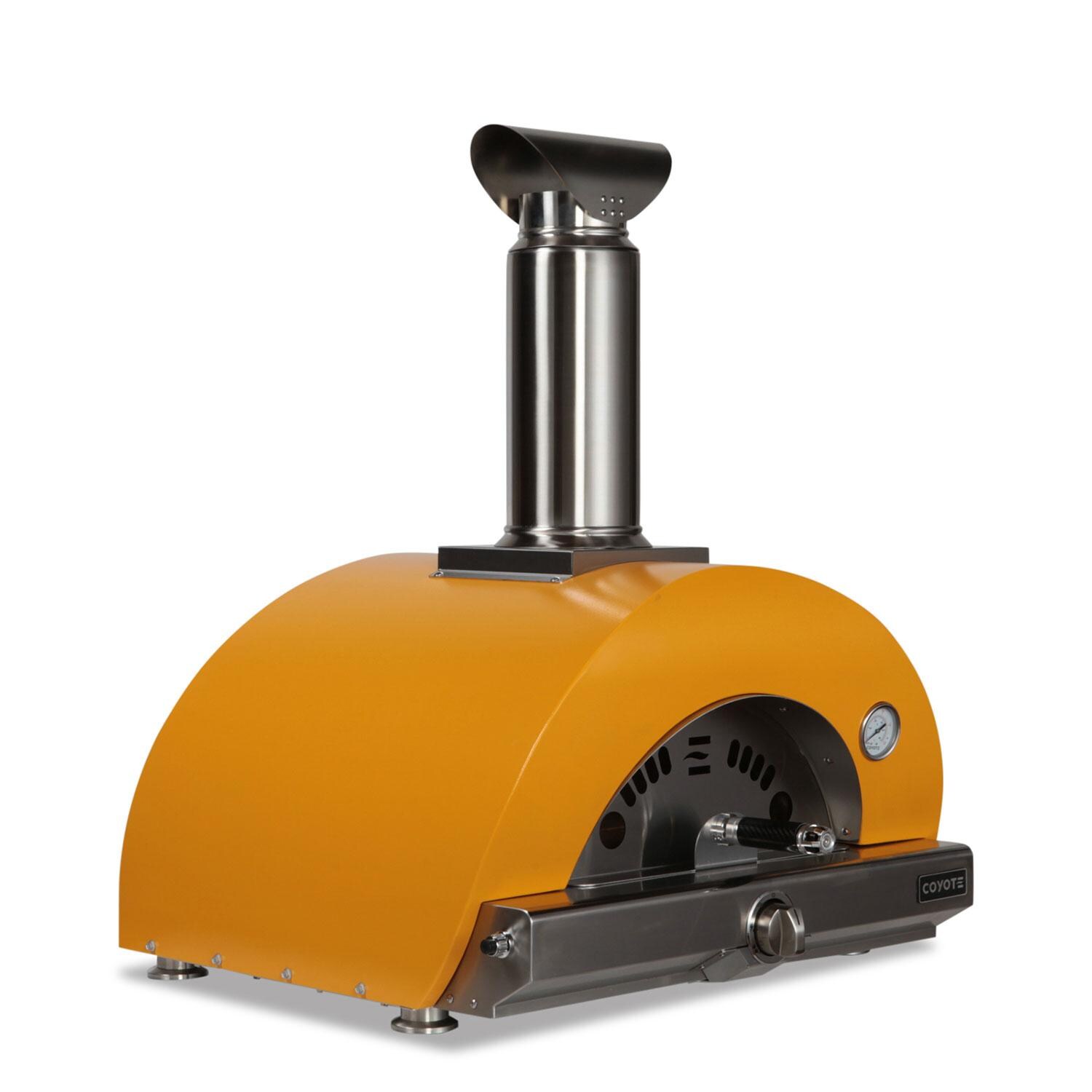 Coyote C1PZ30HYNG 30 Inch Hybrid Natural Gas Pizza Oven - Yellow - Right Angle - White Background thumbnail