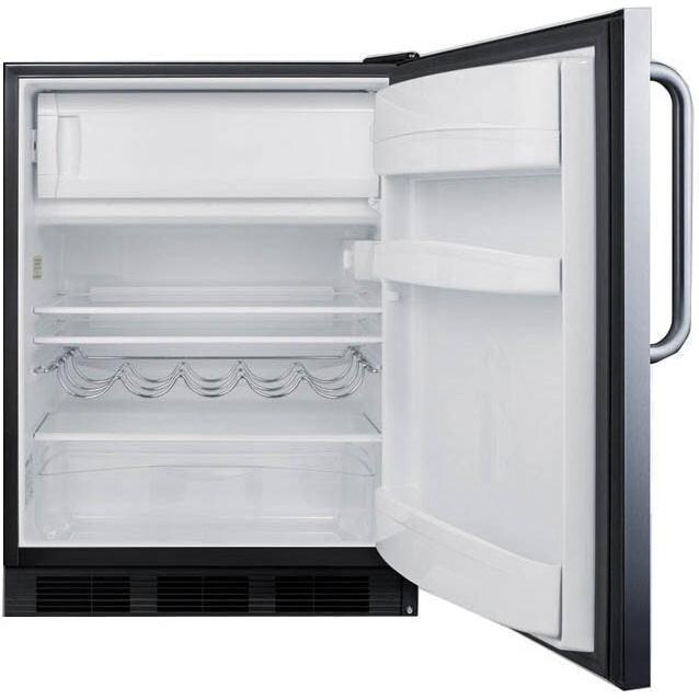 Summit 5.1 Cu. Ft. Compact Refrigerator / Freezer - Stainless Steel - Open thumbnail