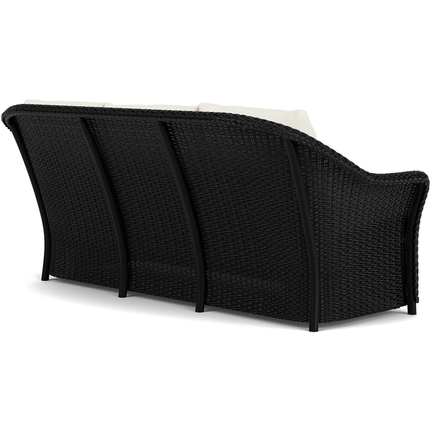 Lloyd Flanders Weekend Retreat Sofa in Ebony Finish W/ Sailcloth Salt Fabric - Back Right thumbnail