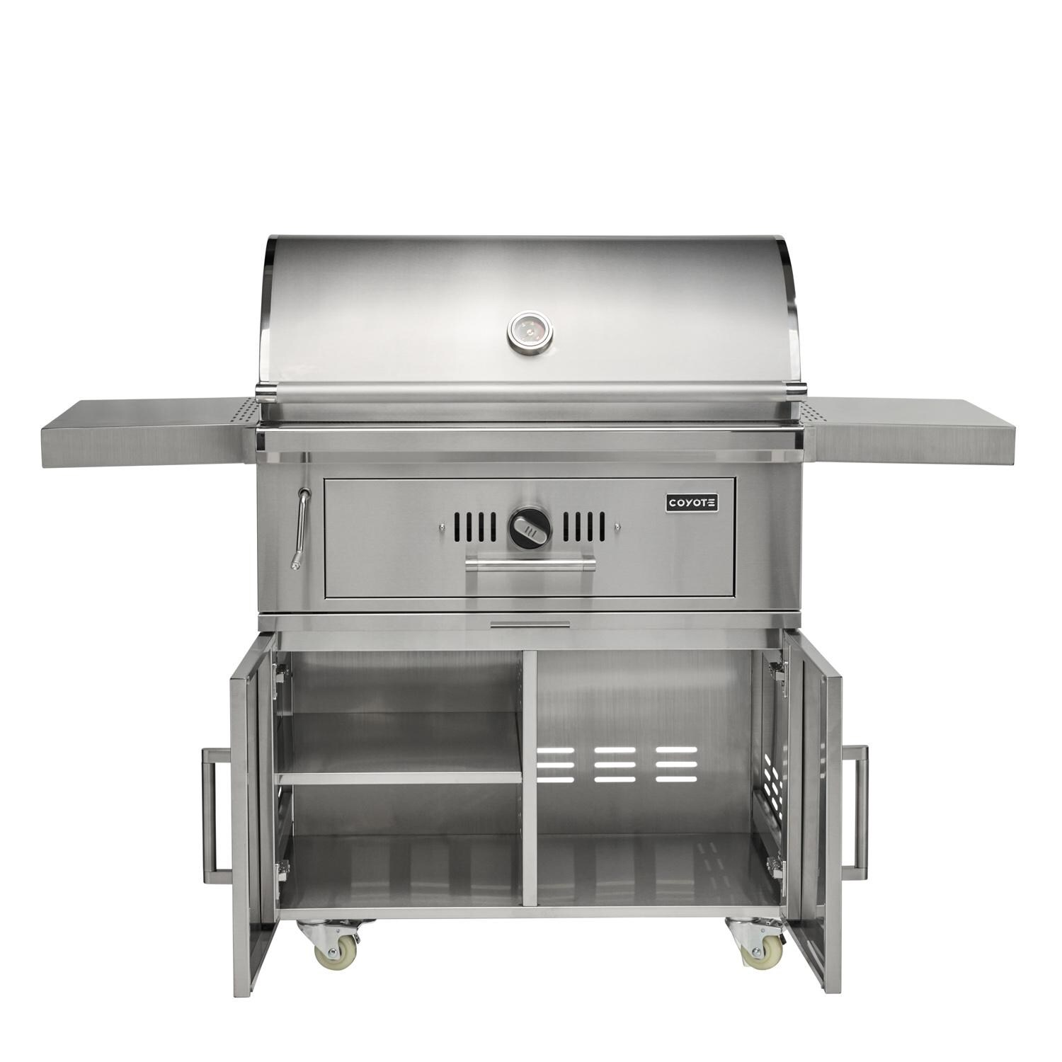 Coyote Outdoor Living Coyote 36 Inch Freestanding Charcoal Grill - Cart Open - White Background thumbnail