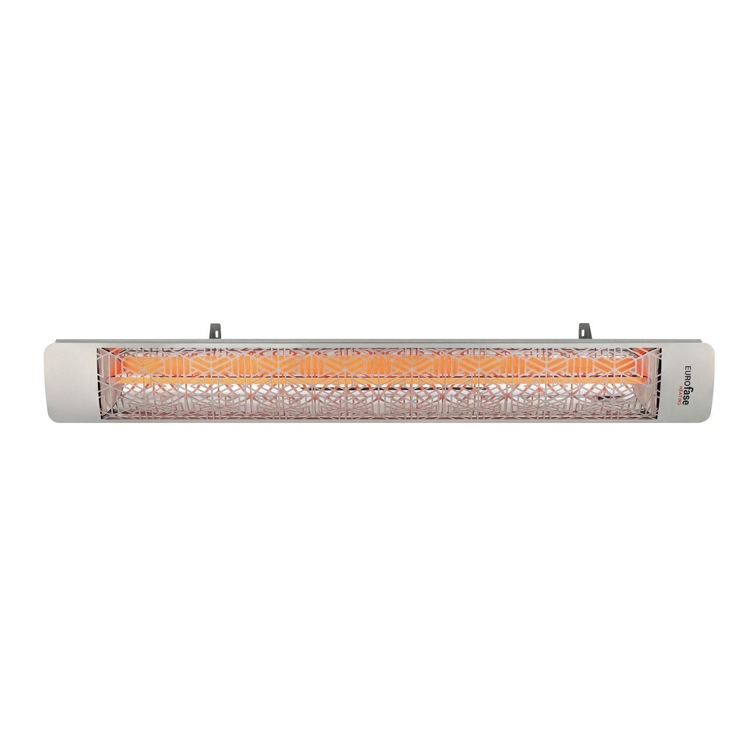 Eurofase EF30480S3 Mason Series 61 Inch 3000 Watt Single Element Marine Grade 480V Electric Patio Heater in Stainless Steel - Tilted Down - Front View - White Background