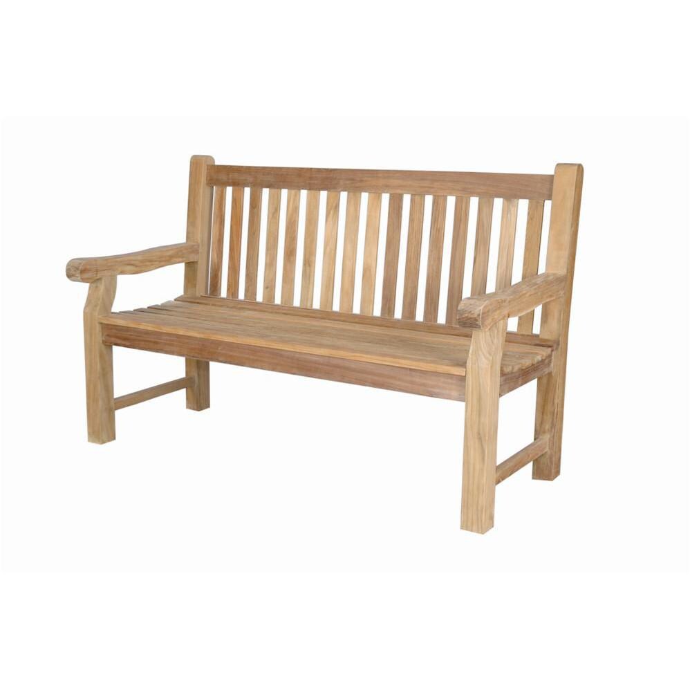 Anderson Teak Devonshire 3-Person Teak Patio Bench - Side Angle thumbnail