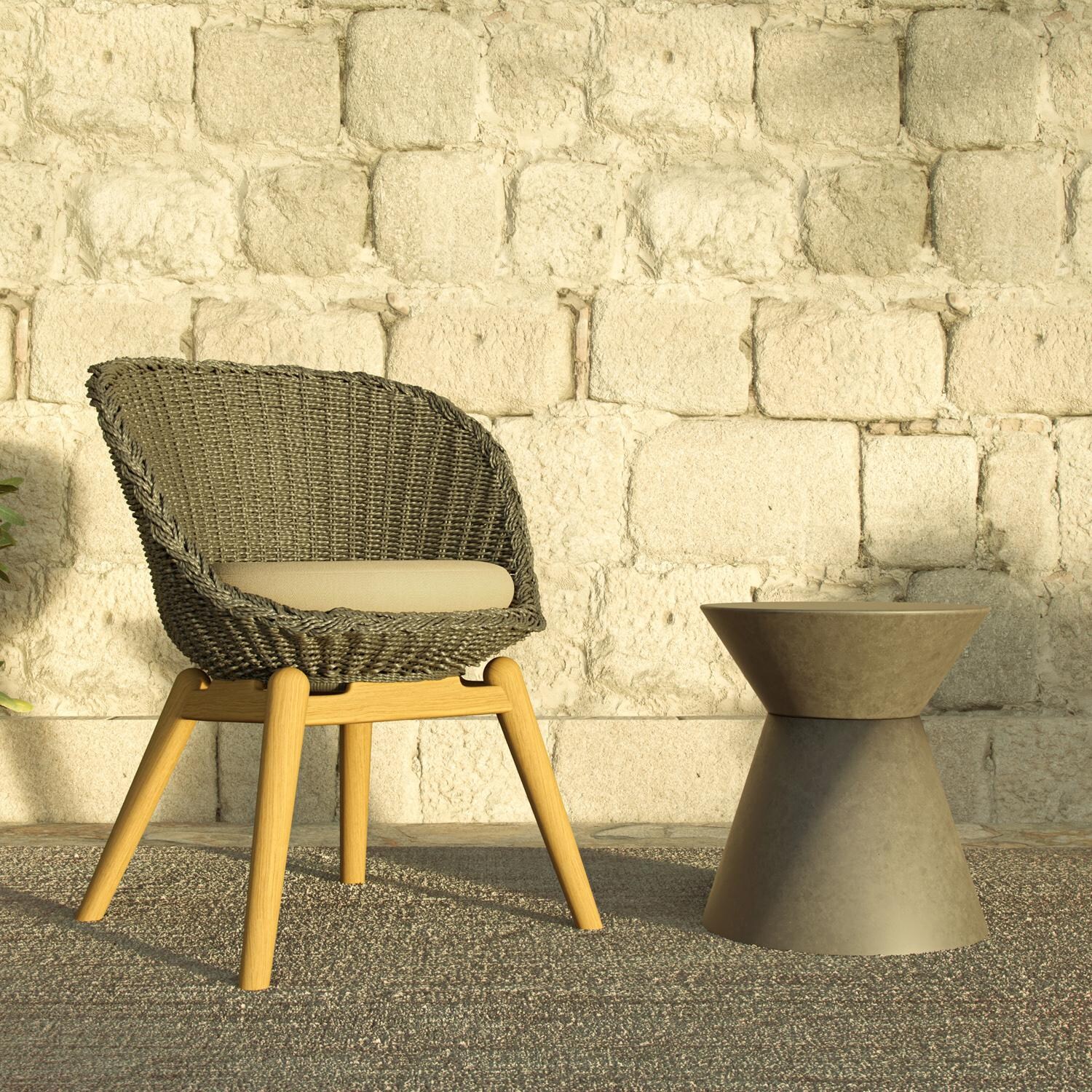 Oxford Garden Palo 13 1/2 Inch Iron Concrete End Table - Patio thumbnail