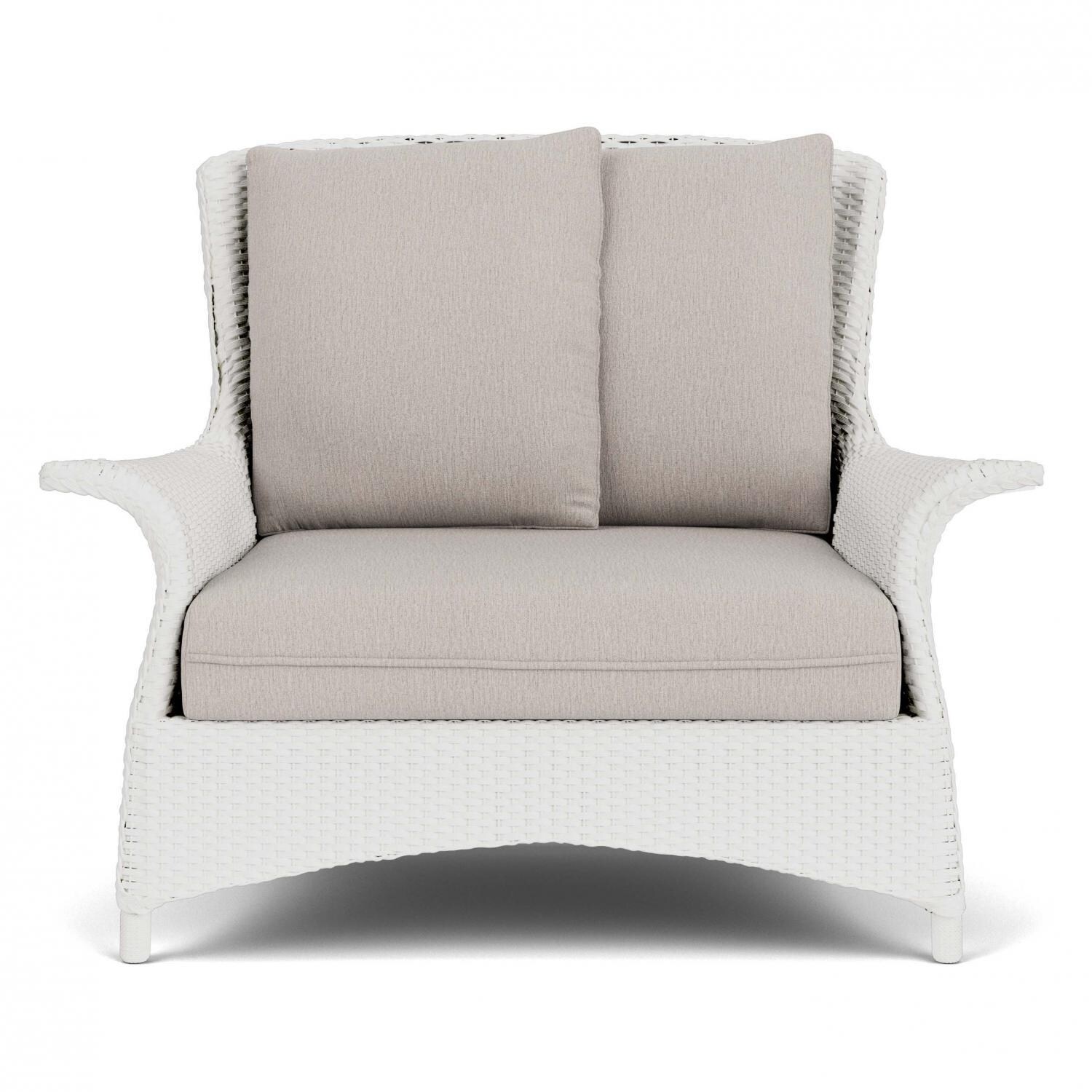 Lloyd Flanders Mandalay Chair and a Half in Matte White Finish with Remy Cloud Fabric thumbnail