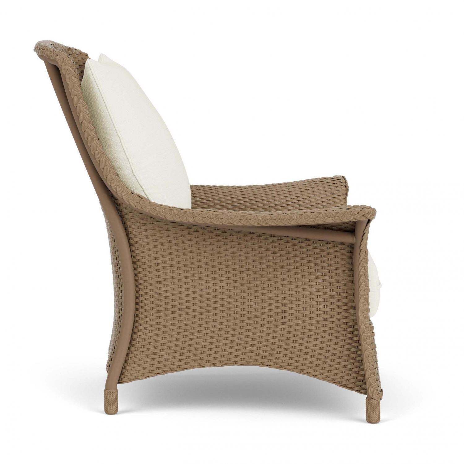 Lloyd Flanders Mandalay Lounge Chair in Fawn Finish with Sailcloth Salt fabric - Side thumbnail
