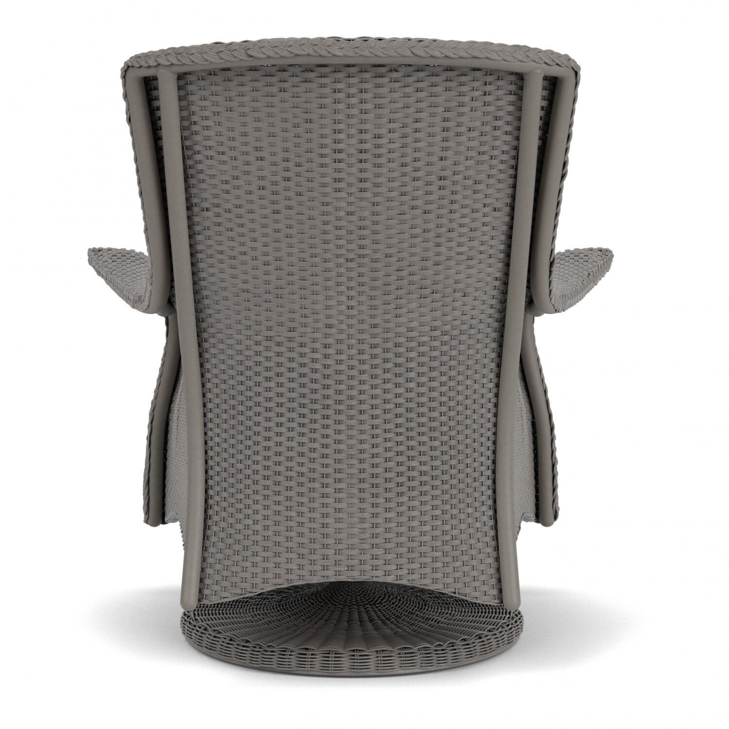 Lloyd Flanders Mandalay Swivel Rocker Lounge Chair in Pewter Finish with Tundra Dove fabric - Back thumbnail
