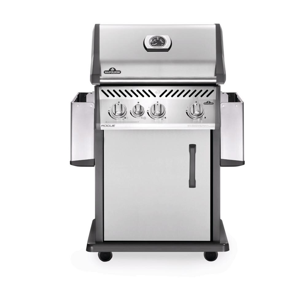 Napoleon Rogue 425 Propane Gas Grill with Range Side Burner - R425SBPSS (2019) - Shelves Down thumbnail