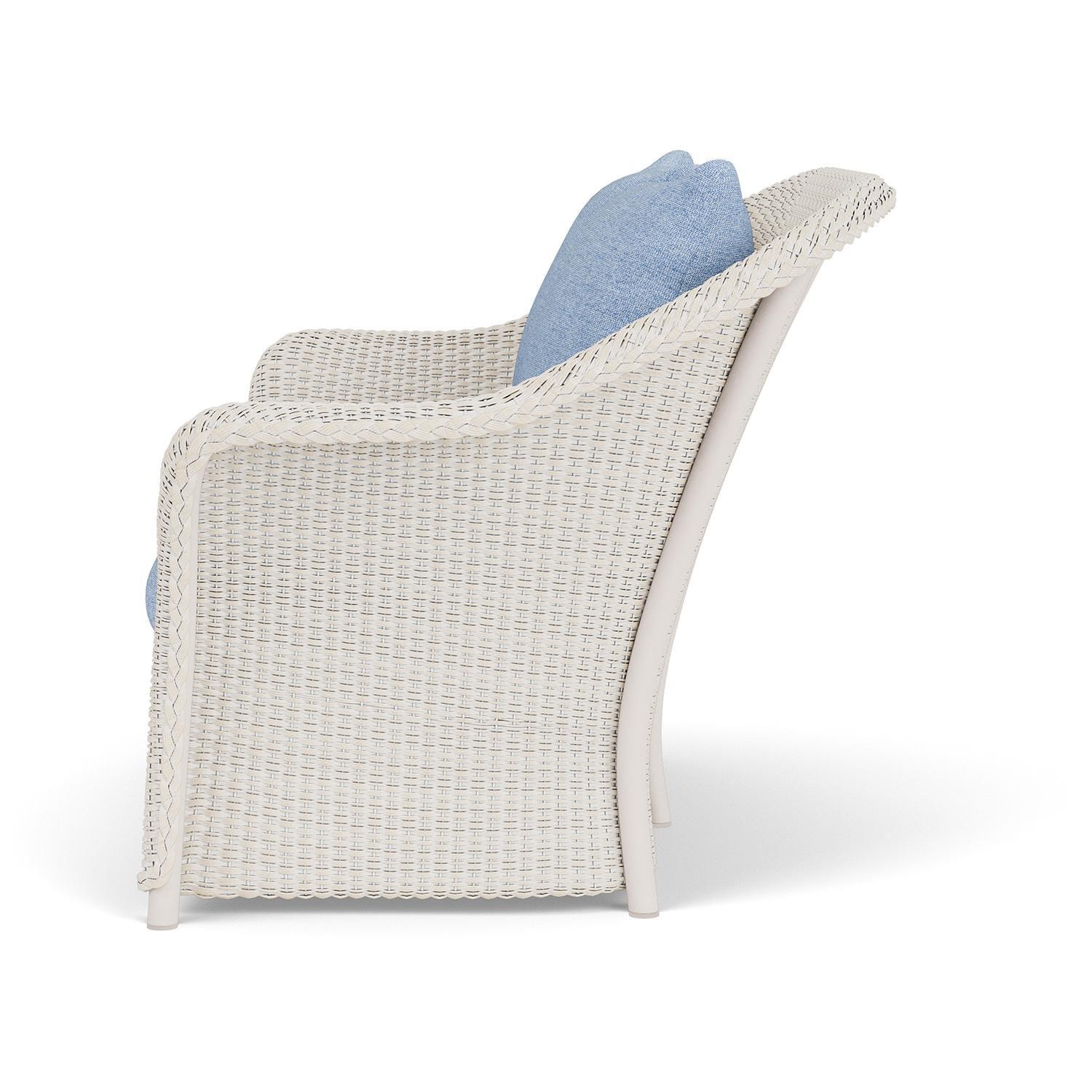 Lloyd Flanders Weekend Retreat Loveseat in Antique White Finish W/ Demo Skyway Fabric - Side thumbnail