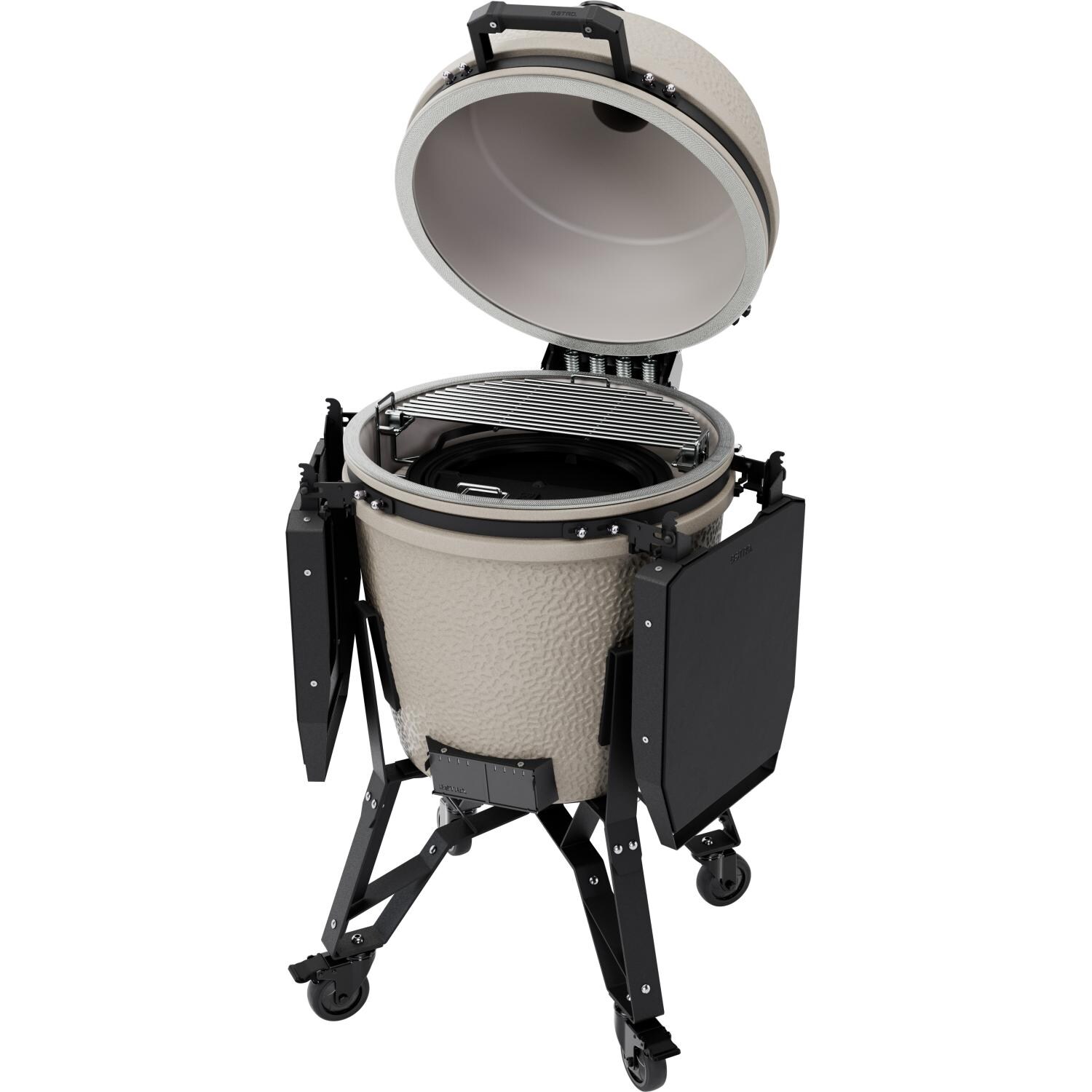 BSTRD.PRO BP301D-USA Large Complete Kamado Grill in Desert Sand - Open Side - White Background thumbnail