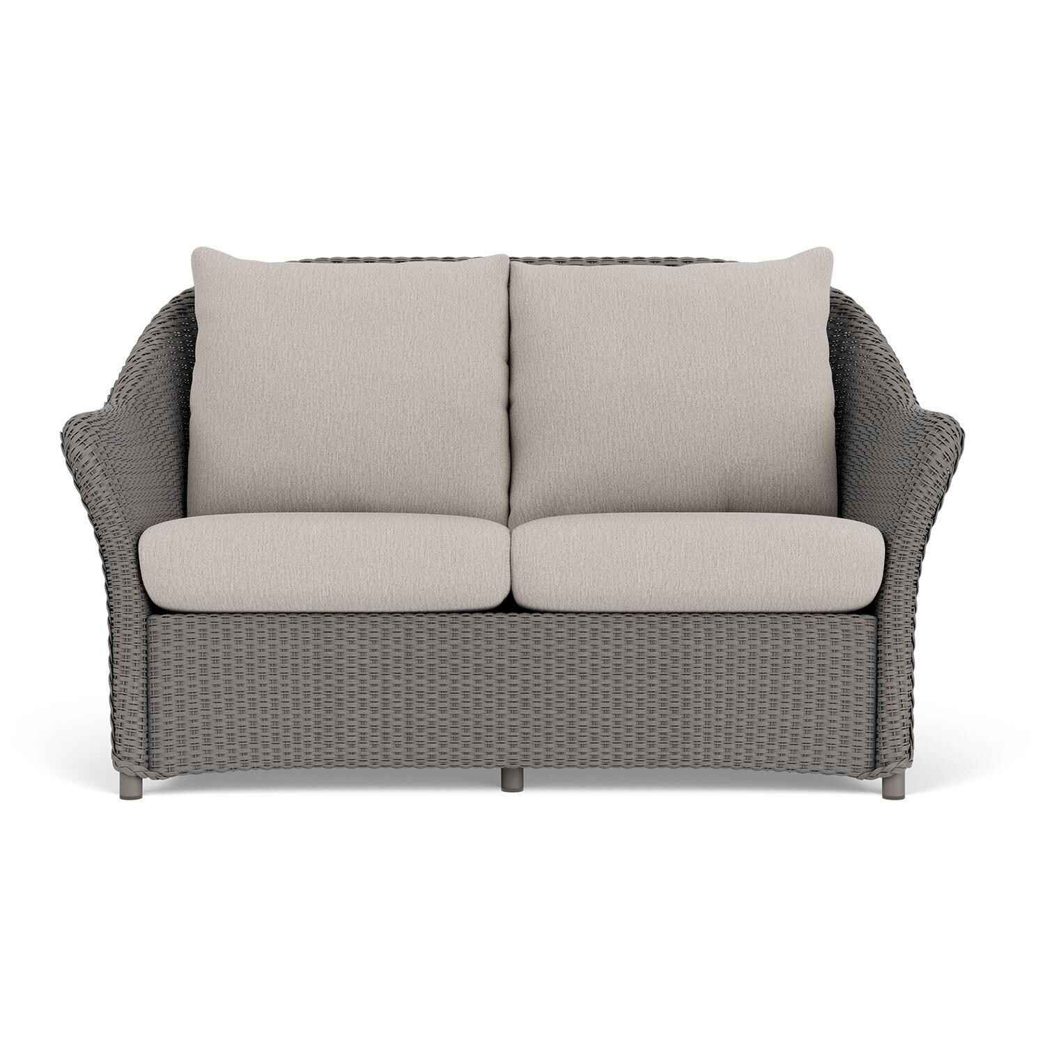 Lloyd Flanders Weekend Retreat Loveseat in Pewter Finish W/ Remy Cloud Fabric thumbnail