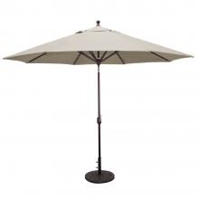 Galtech 11 Ft. Octagonal Aluminum Patio Market Umbrella W/ Crank Lift And Deluxe Auto Tilt - Antique Bronze Frame W/ Sunbrella Canvas Antique Beige Canopy image