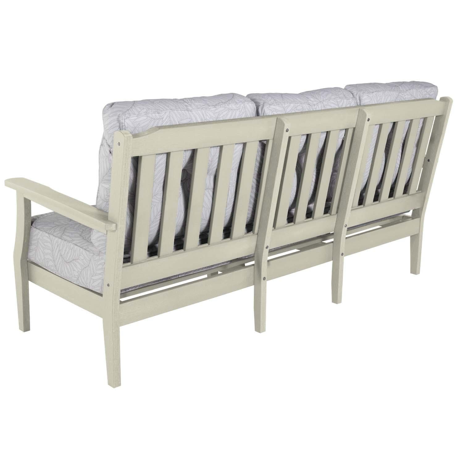 Blushing Bay 6 Pc Recycled Plastic Seating Set w/ Sofa in Lively Parchment/Whitewash by Lakeview Outdoor Designs - Sofa Back View - White Background thumbnail