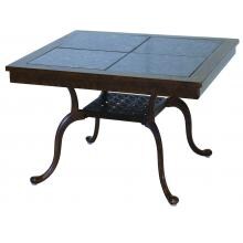 Darlee Series 77 Cast Aluminum Patio End Table With Granite Top - Mocha / Brown Granite Tile image