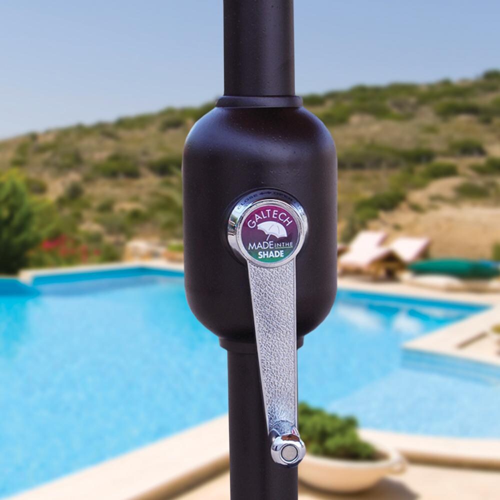 Galtech 11 X 8 Ft. Oval Patio Umbrella W/ Crank Lift - Crank Lift Detail thumbnail