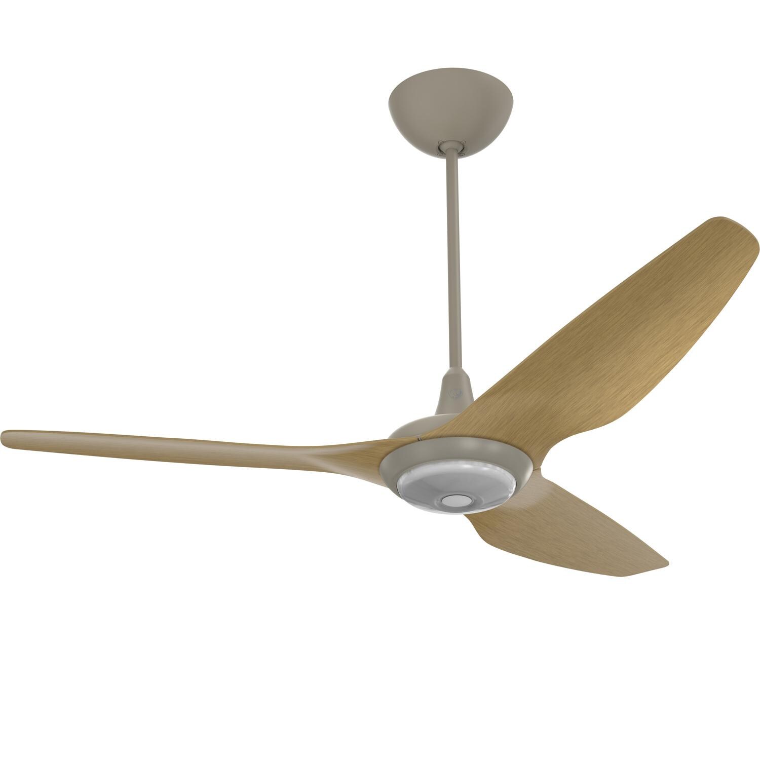 Big Ass Fans 60-Inch Haiku Ceiling Fan Universal Mount W/20-Inch Downrod & Downlight in Satin Nickel/Caramel - MK-HK4-052506A470F504G10I20S2