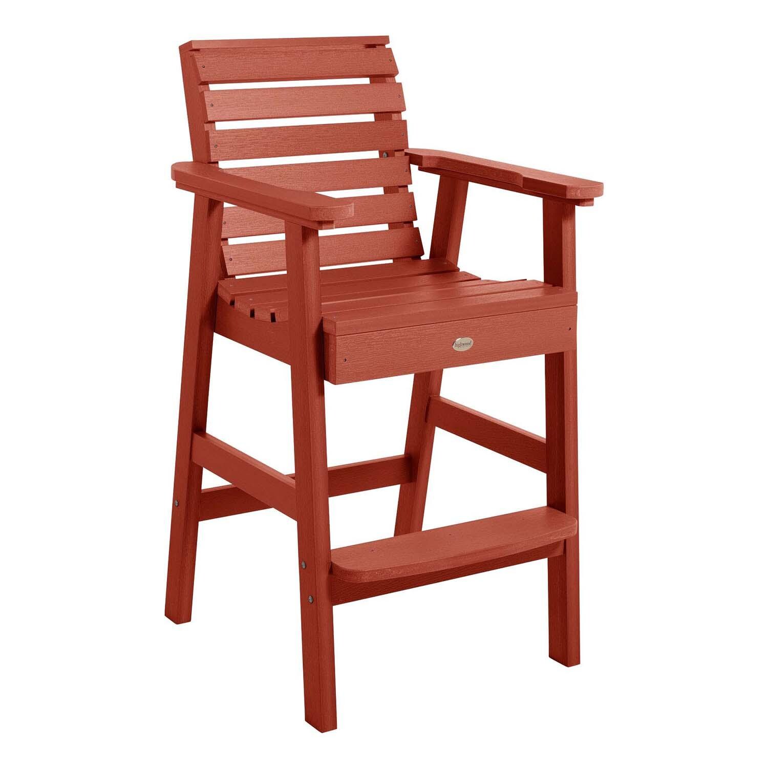 Elm Pointe Polyresin Bar Stool in Rustic Red By Lakeview Outdoor Designs - White Background thumbnail