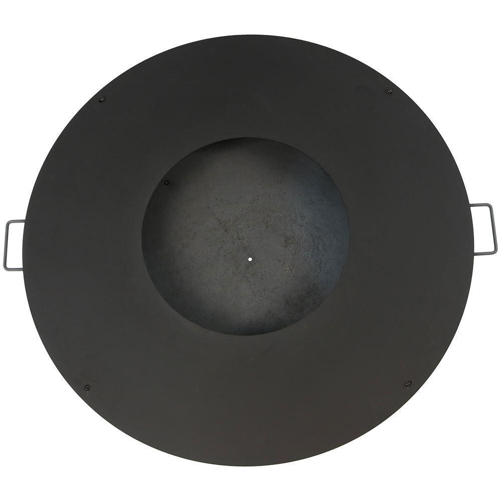 Ultimate Patio 45-Inch Cast Iron Wood Burning Fire Pit w/ Cooking Ledge - Top View - White Background thumbnail