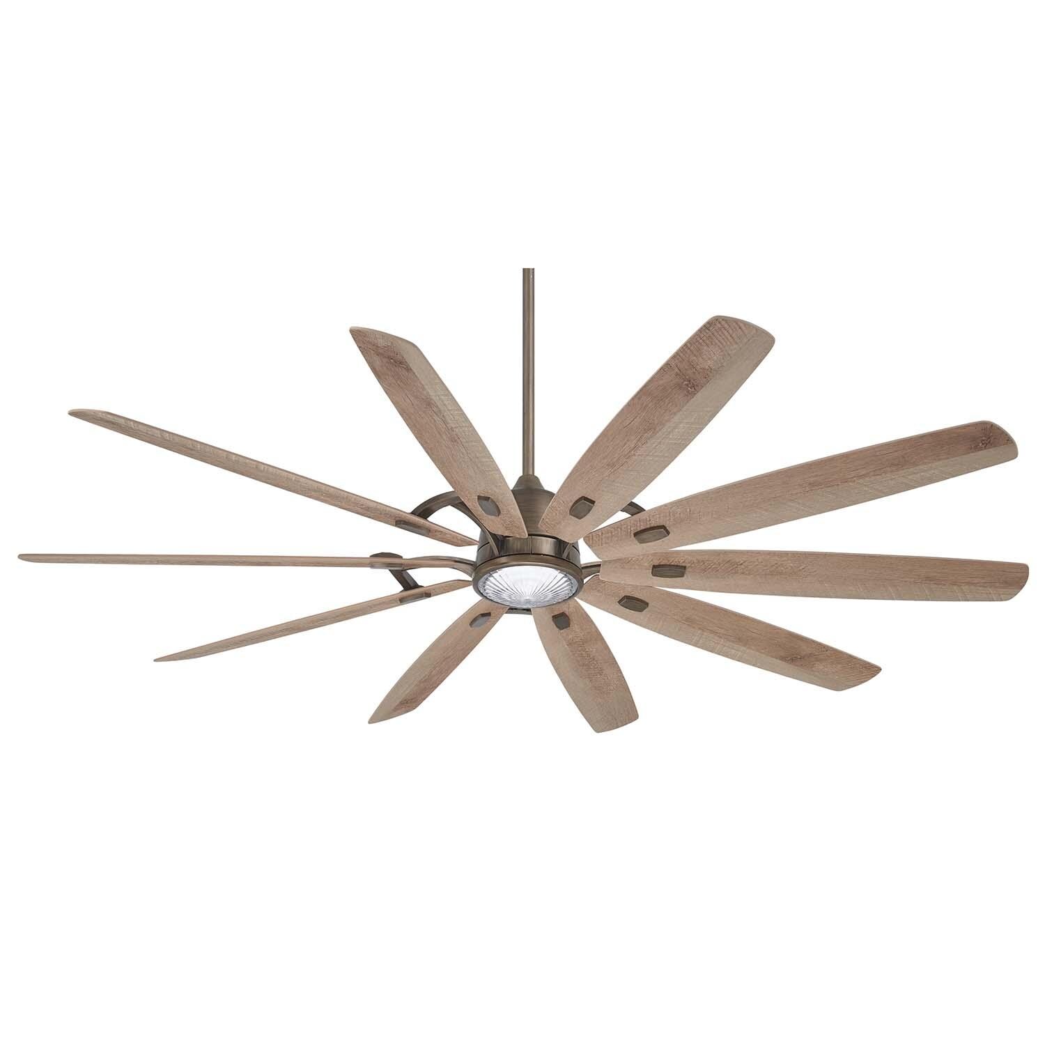 84-in F865L-HBZ Barn H2O Fan in Heirloom Bronze w/ Barnwood Blades by Minka-Aire - White Background thumbnail