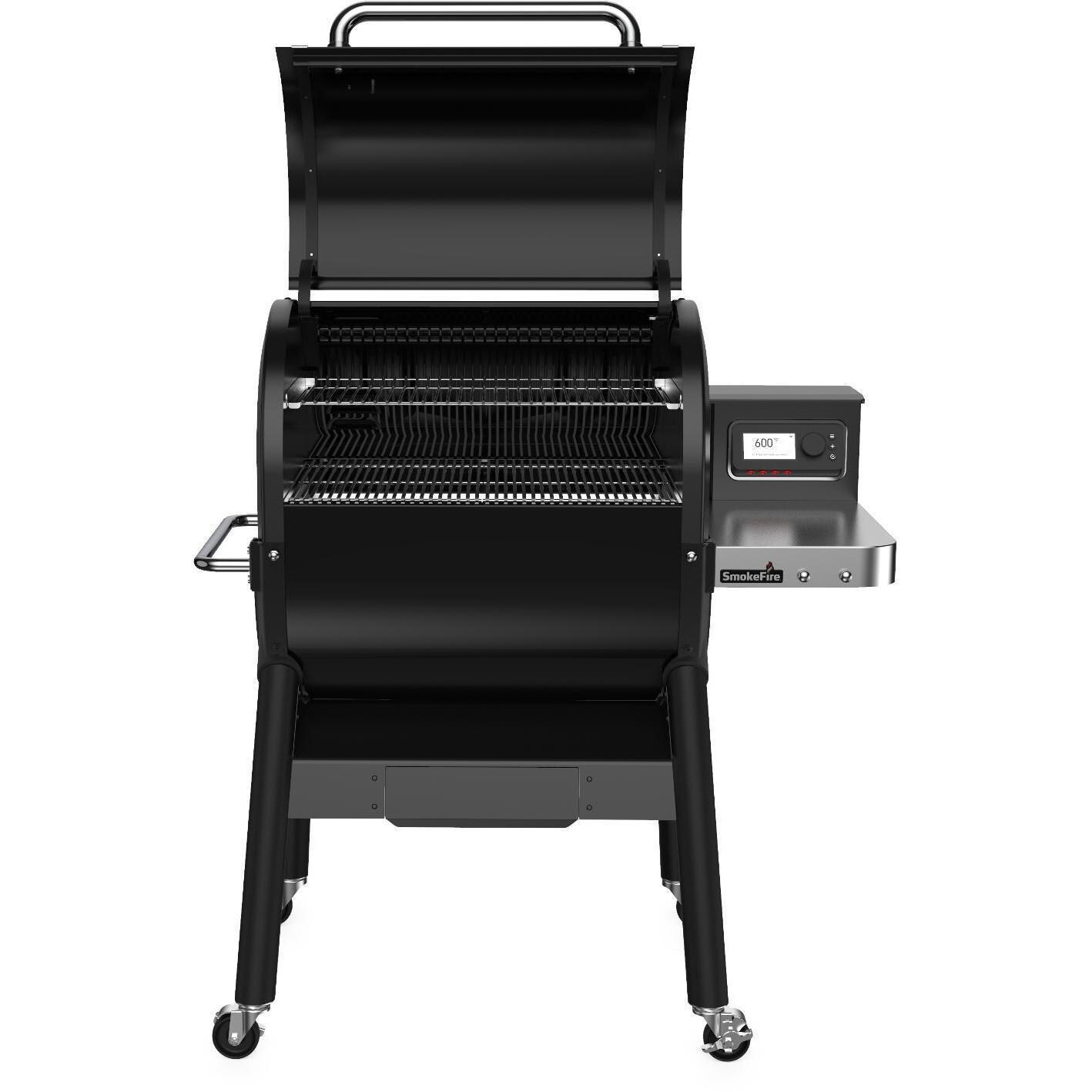 Weber 22510201 SmokeFire EX4 Gen 2 24-Inch Wi-Fi Enabled Wood Fired Pellet Grill - Lid Open - White Background thumbnail