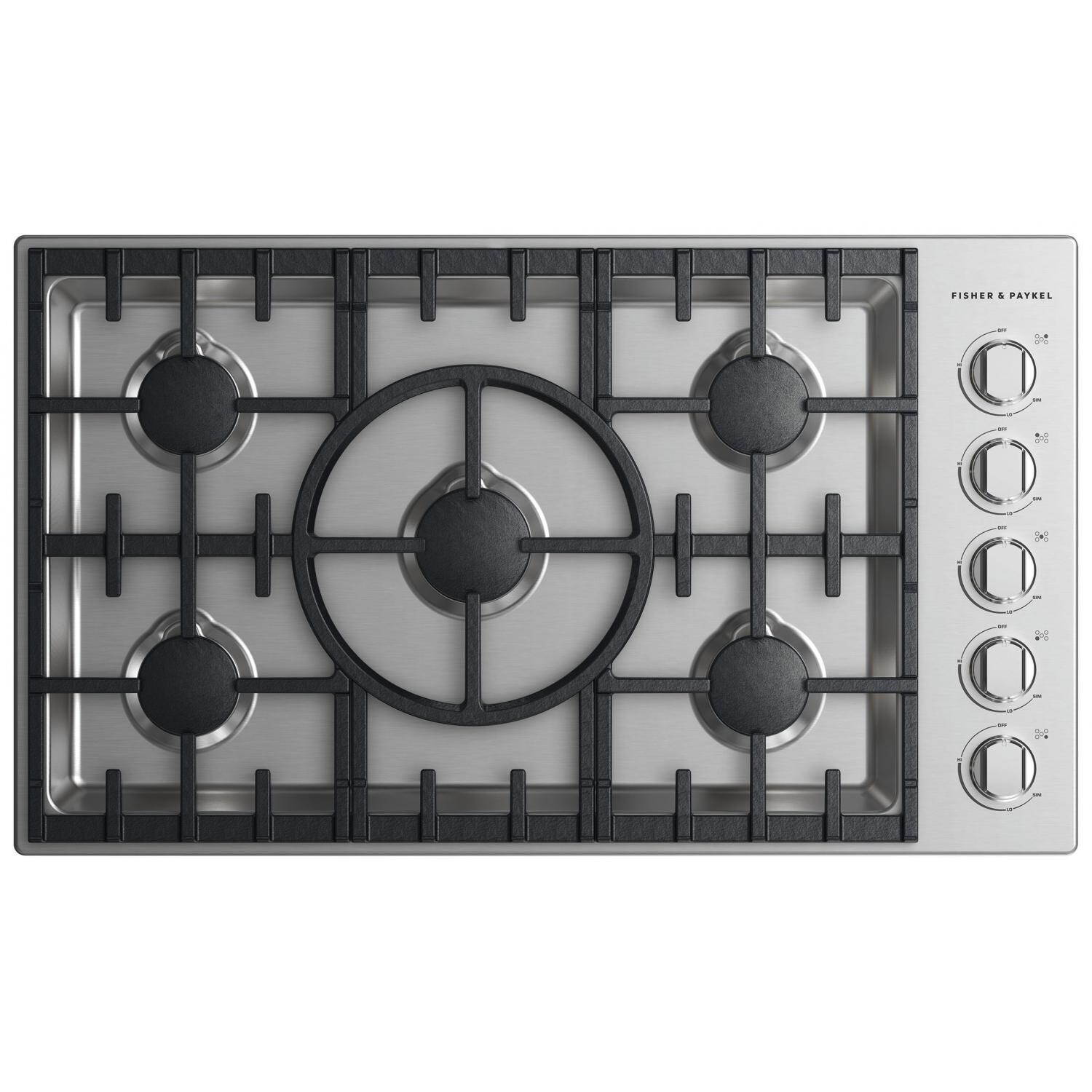 Fisher Paykel Professional 36-Inch Drop-In 5-Burner Halo Natural Gas Cooktop - CDV2-365HN N thumbnail
