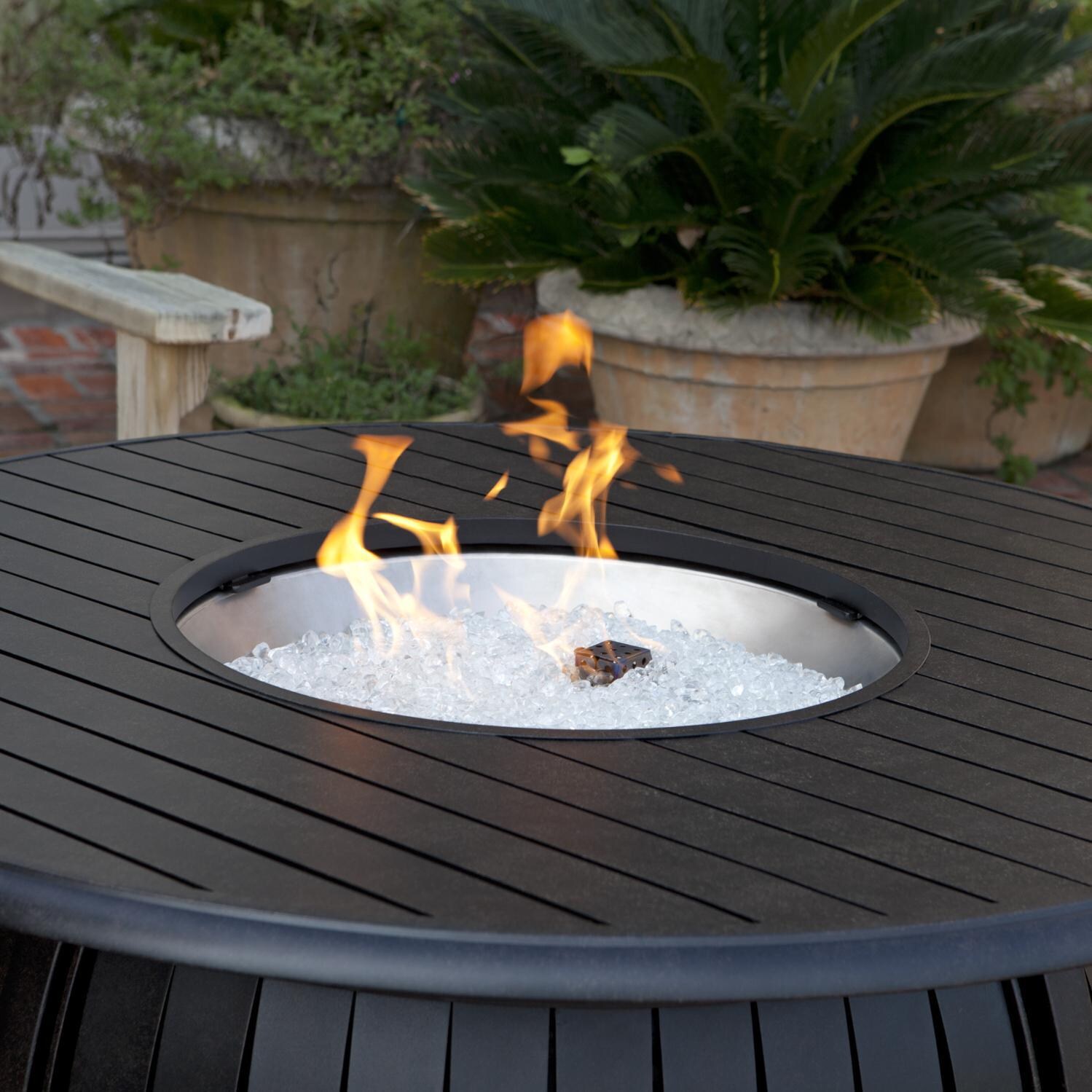 Haven Bay 47-Inch Propane Gas Fire Pit Table By Ultimate Patio - Closeup of Flame thumbnail