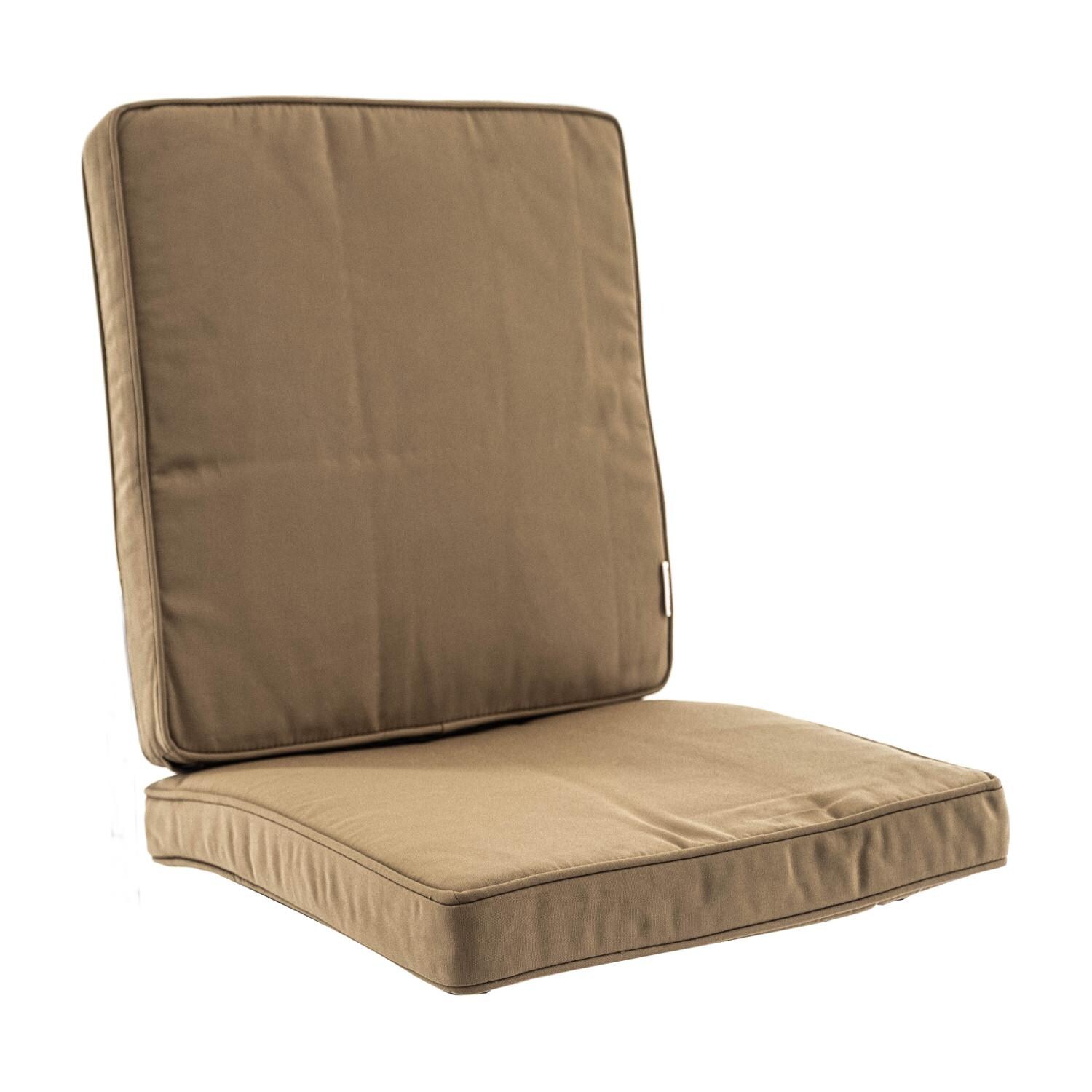 Sunbrella Canvas Camel Medium Outdoor Replacement Seat and Back Cushion Set W/ Piping By BBQGuys