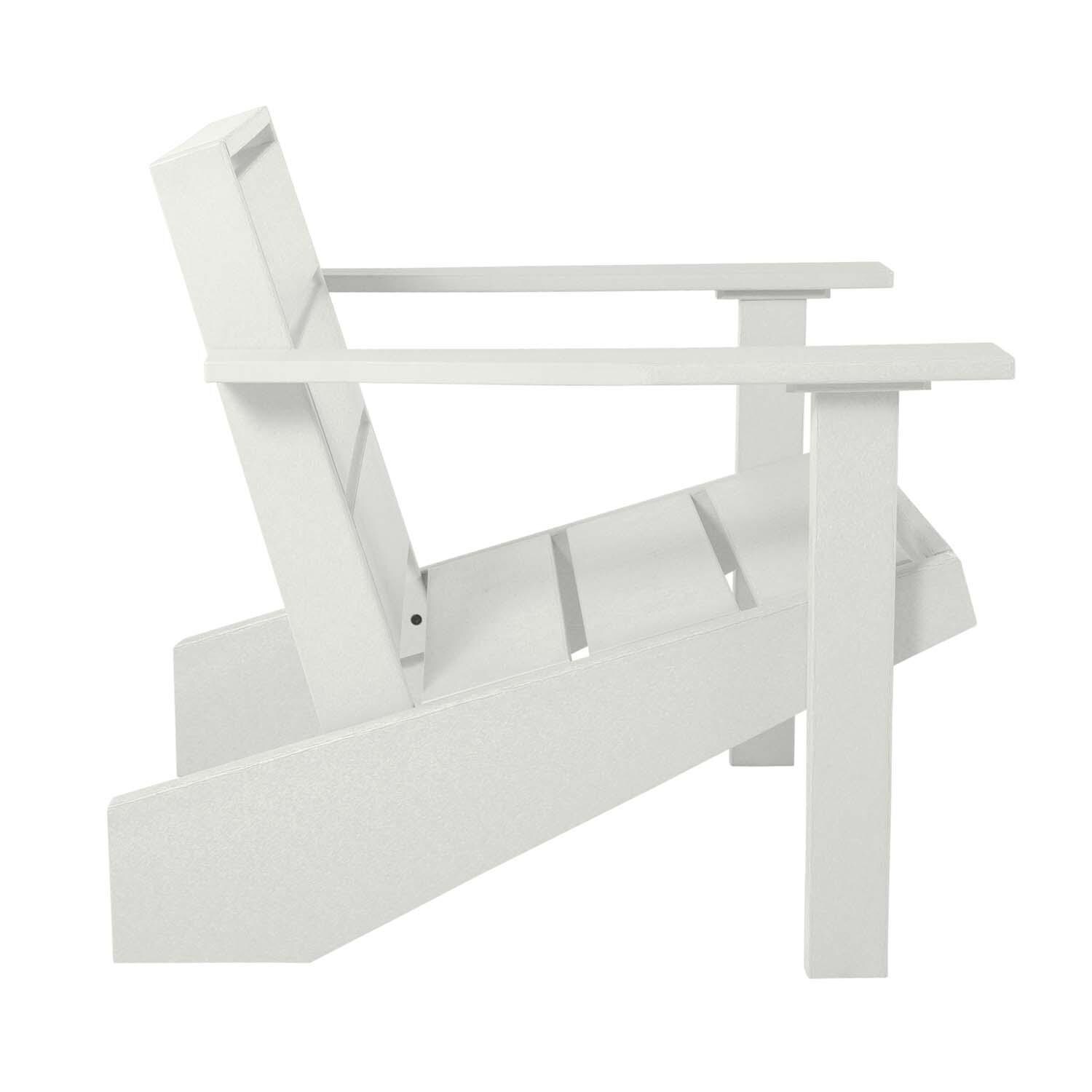 Hazel Cove Recycled Plastic Adirondack Chair in Coconut White by Lakeview Outdoor Designs - Side View - White Background thumbnail