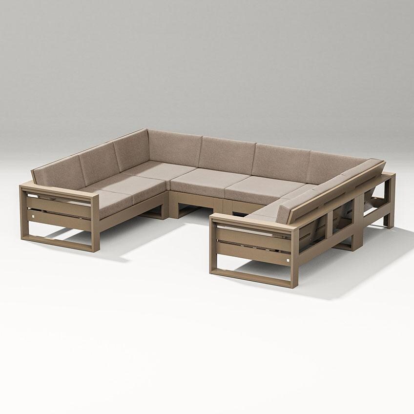 Latitude 6 Person Sectional Sofa in Vintage Sahara/Spiced Burlap By PW Designer Series - Display - White Background thumbnail