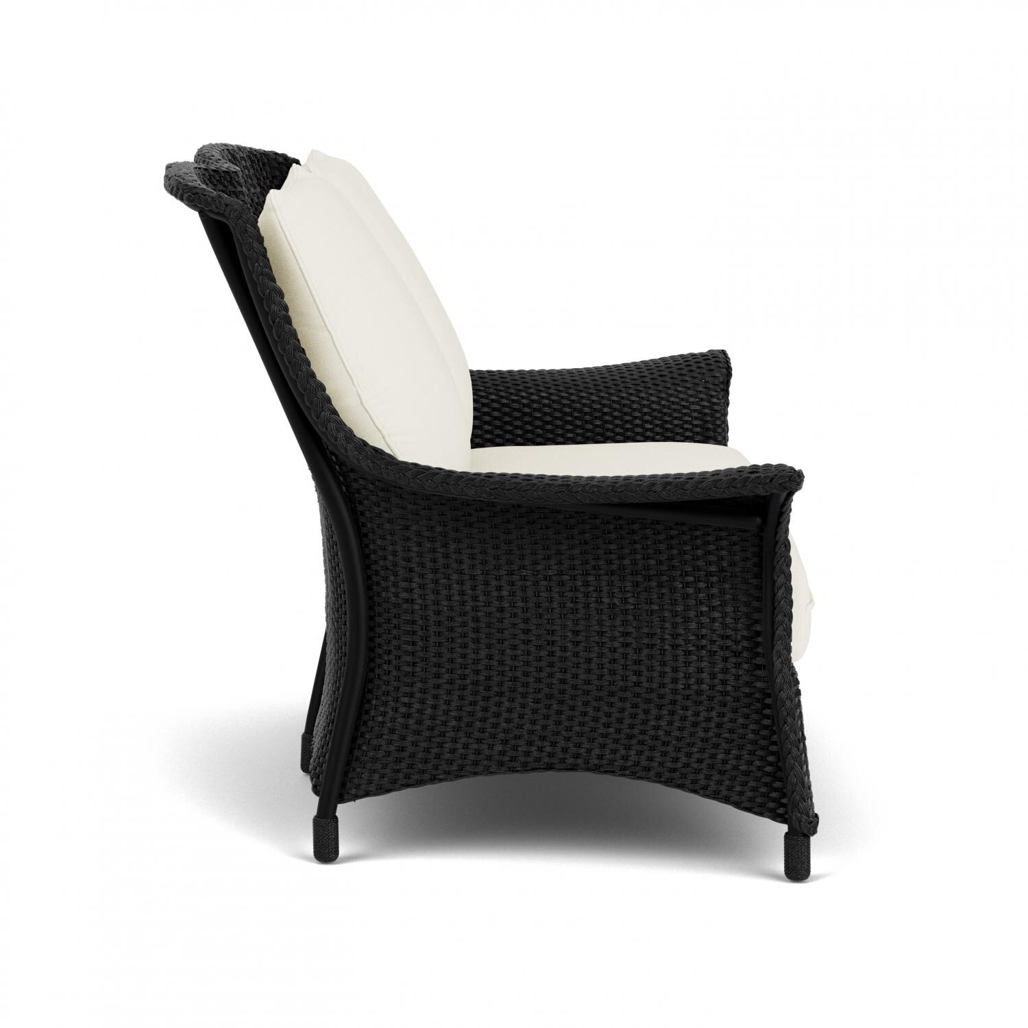 Lloyd Flanders Mandalay Loveseat in Ebony Finish with Sailcloth Salt fabric - Side thumbnail