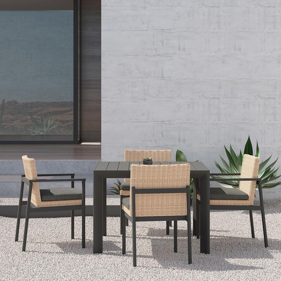 Terra Wicker 5 Piece Dining Set By Azzurro Living - Set - Lifestyle thumbnail