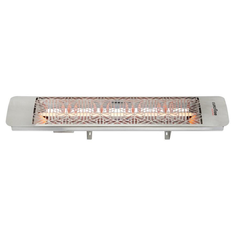 Eurofase EF15120S3 Plug-In Mason Series 39-Inch 1500 Watt Single Element 120V Electric Infrared Patio Heater In Stainless Steel - On Angled - White Background thumbnail