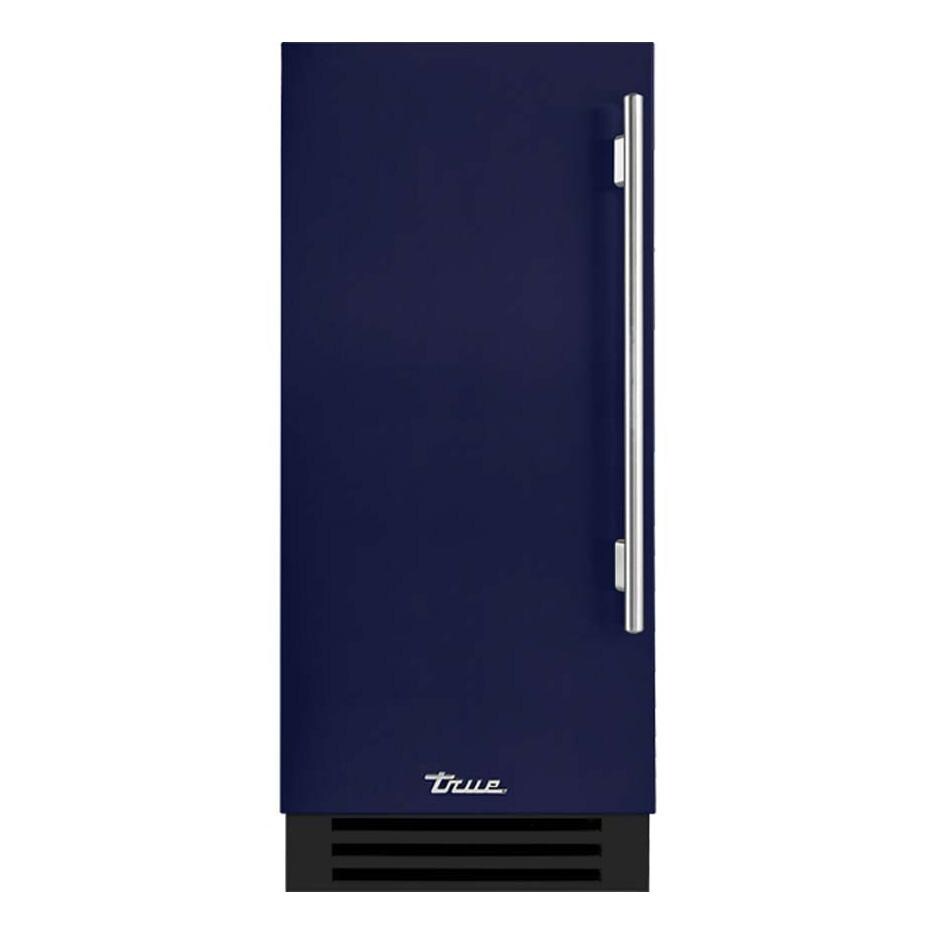 True TUR-15-L-OP-C~DSK-078-H04 15 Inch 3.14 Cu. Ft. Left Hinge Outdoor Refigerator - Cobalt w/ Stainless Steel Handles - White Background thumbnail