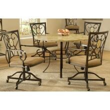 Hillsdale Brookside Dining Set Round Table With Oval Back Caster Chairs 5 Piece - 4815DTRNBCOVC image