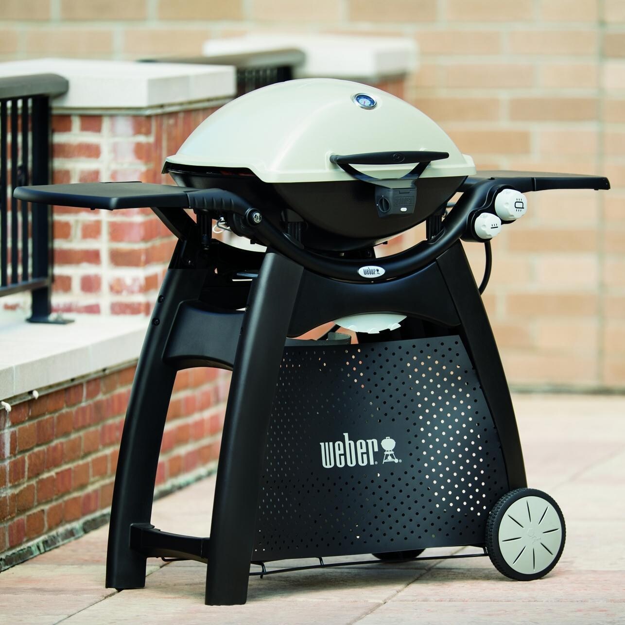 Weber Q 3200 Propane Gas Grill On Cart - Lifestyle View thumbnail