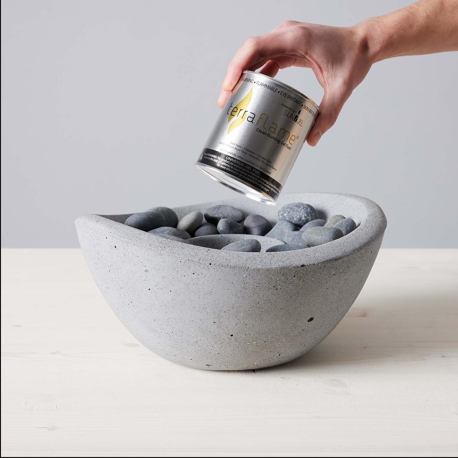 TerraFlame Wave Table Top Fire Bowl - Pewter - Gel Fuel Added thumbnail