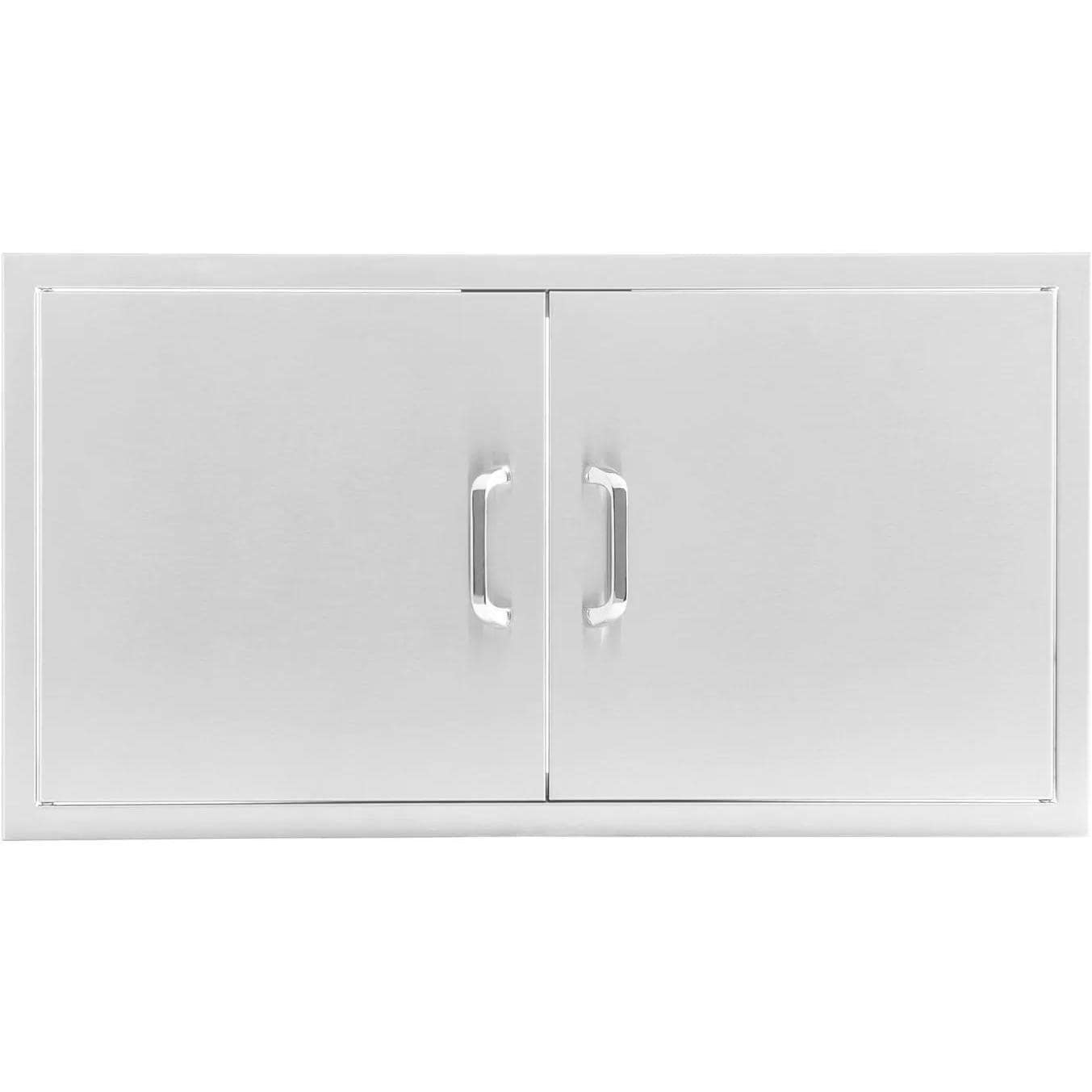 BBQGuys Signature 40-in Contempo/Traditional Stainless Steel Double Access Door - Traditional - White Background thumbnail
