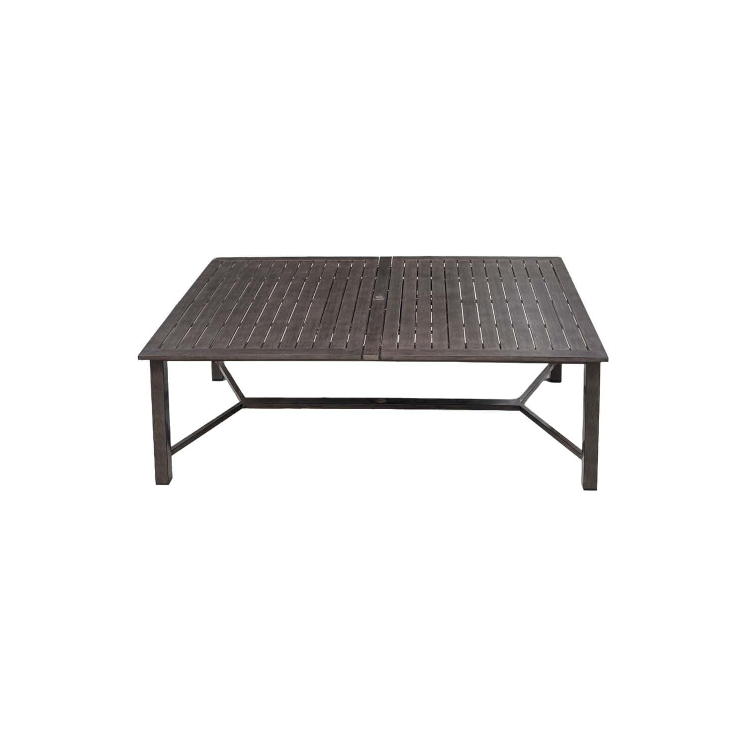 Atlantis 118-in Walnut Aluminum Dining Table by Darlee - Not Extended - White Background thumbnail