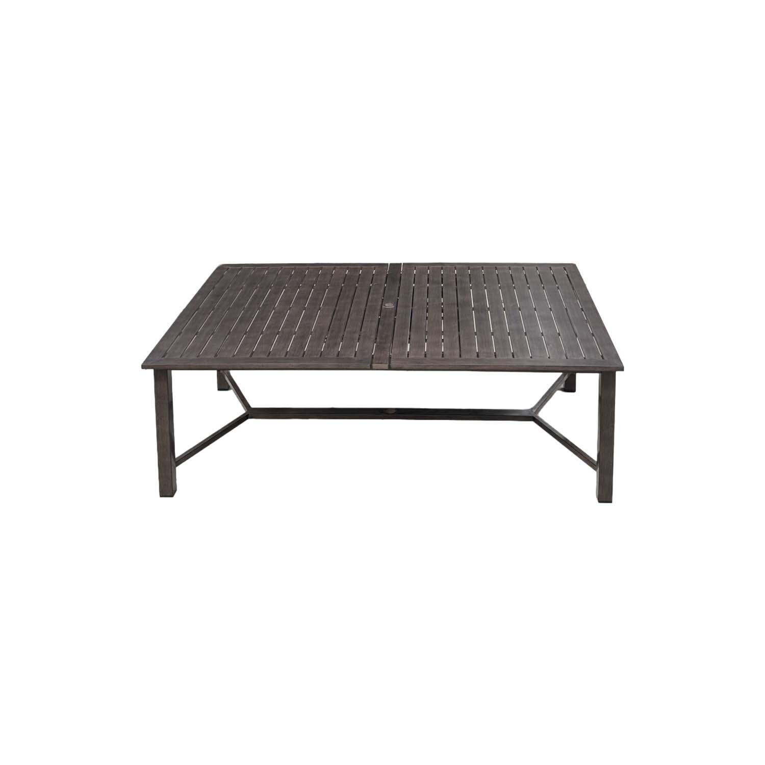 Atlantis 118-in Walnut Aluminum Dining Table by Darlee - Not Extended - White Background thumbnail