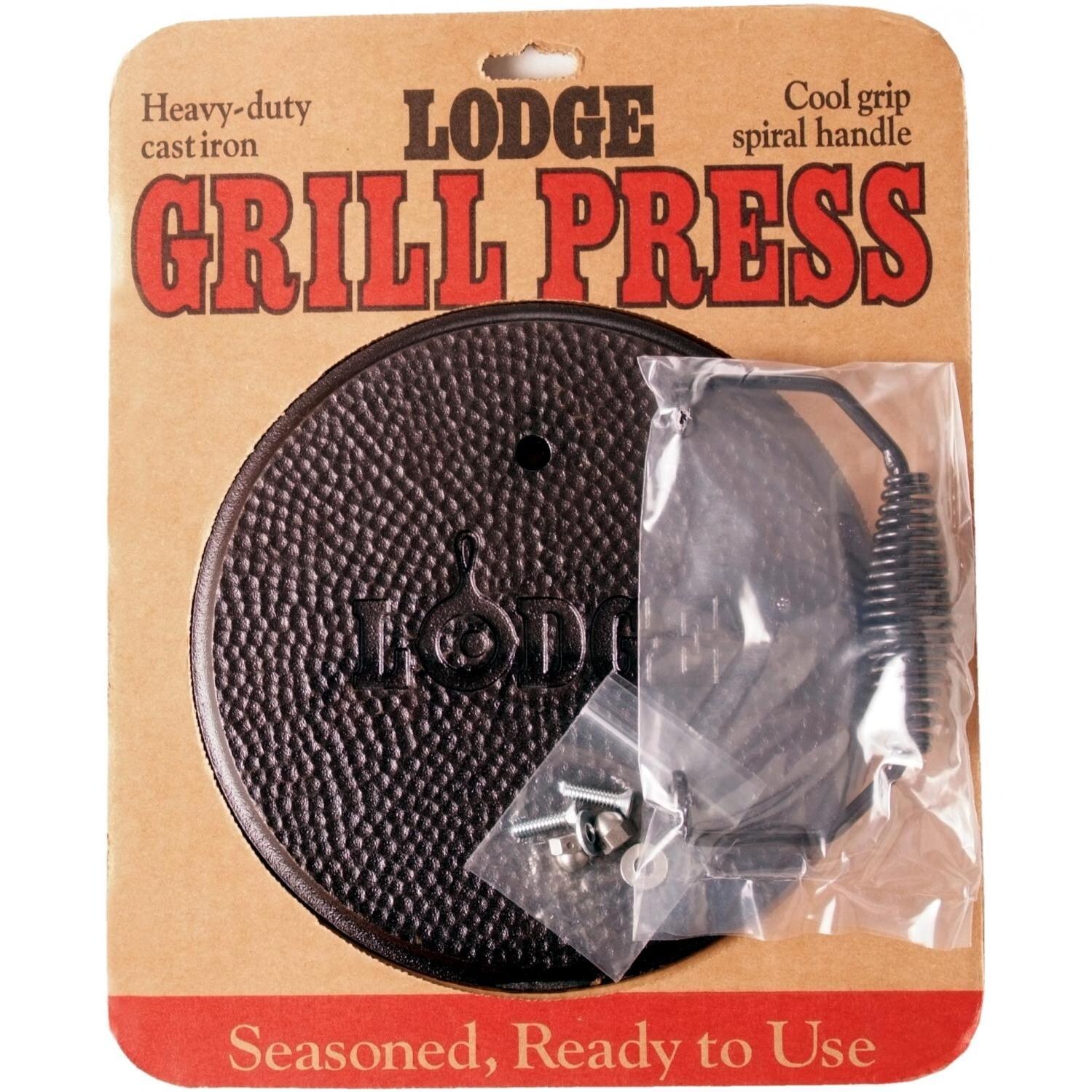 Lodge 7.5Inch Seasoned Cast Iron Round Grill Press LGPR3 BBQ Guys